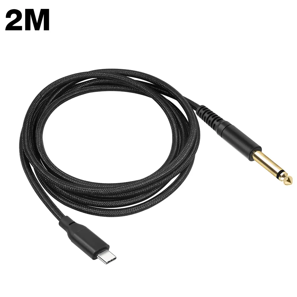 1/2/3M USB C To 6.35mm 1/4 TS Audio Stereo Cable Type C To 6.35mm Aux Jack Cord 6.35mm Mono To USB Type-C Recording Cord Adapter