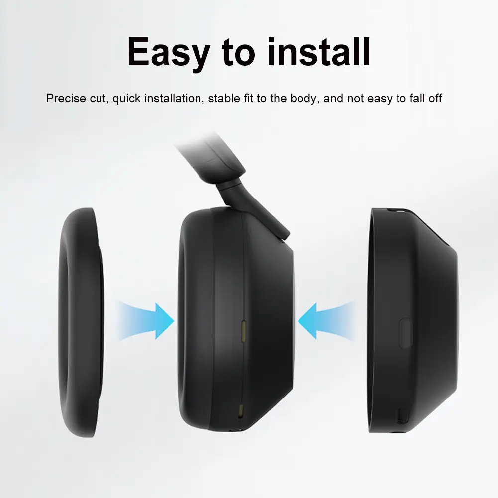 3Pcs Replacement Headphone Pads Anti-Fall Headphone Ear Cushion Solid Color Silicone Headset Protective Case for Sony WH-1000XM6