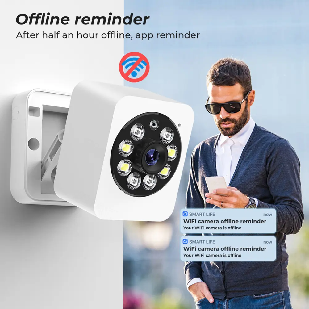 Tuya CCTV Surveillance Camera Color Night Vision 2.4G Wifi Monitoring Camera As Night Light Support 128GB TF Card Audio Intercom