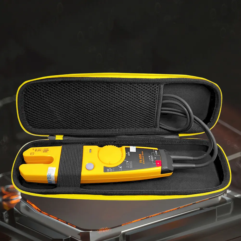 EVA Hard Case Waterproof Hard Travel Case with Mesh Pocket Hard Carrying Case for Fluke T5-1000/T5-600/-1000/-600 Multimeter