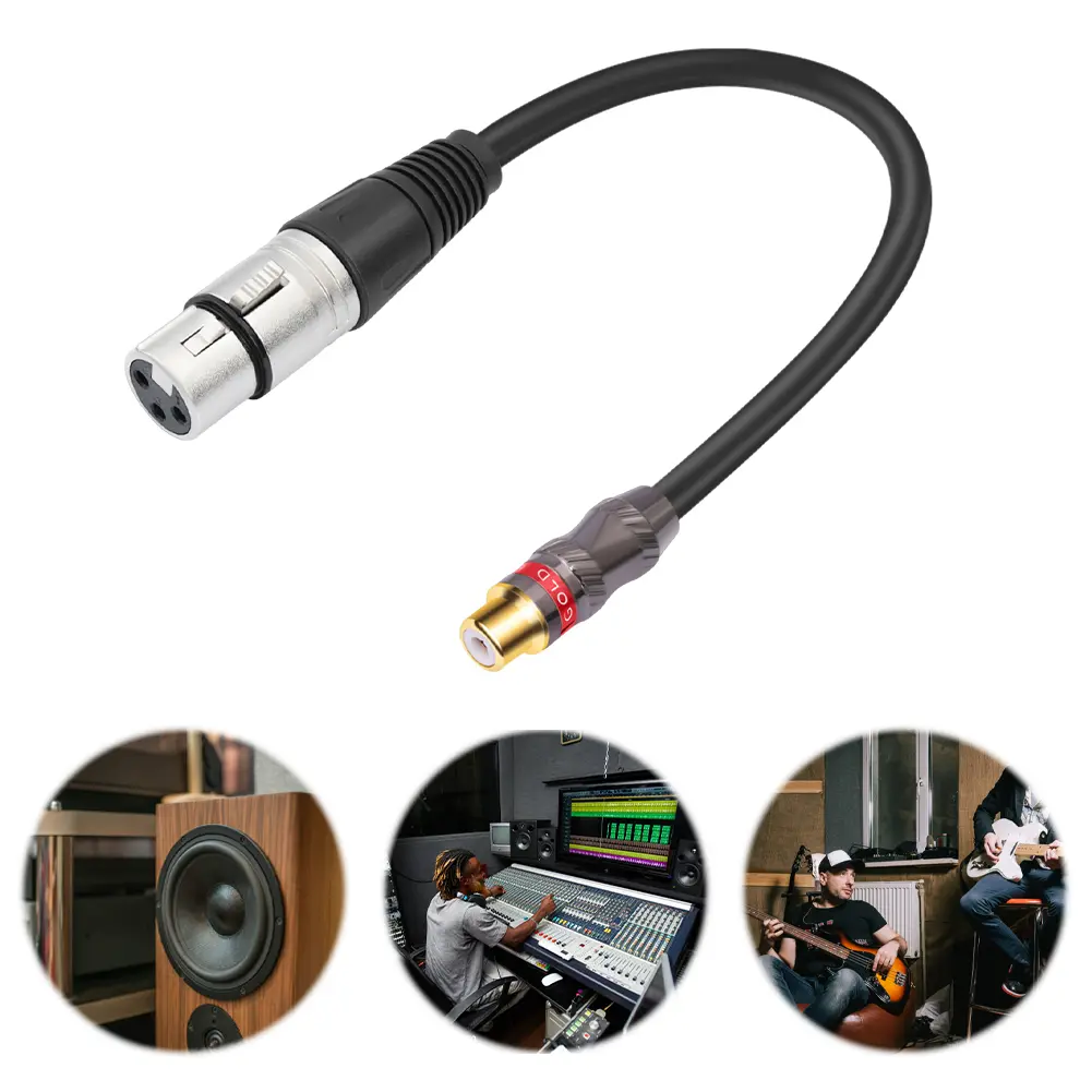 0.3m 3Pin XLR Female To RCA Female RCA Female To 3Pin-XLR Female Adapter Cord for Microphone Amplifier Mixer