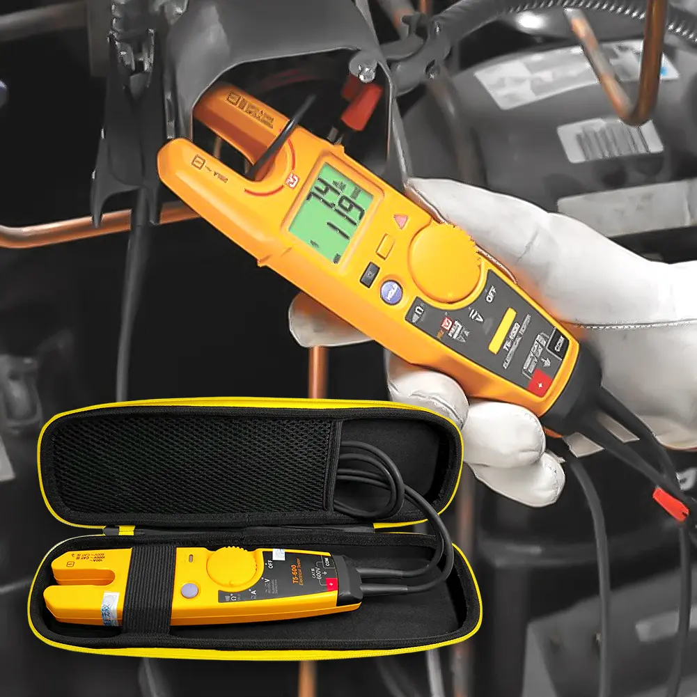 EVA Hard Case Waterproof Hard Travel Case with Mesh Pocket Hard Carrying Case for Fluke T5-1000/T5-600/-1000/-600 Multimeter