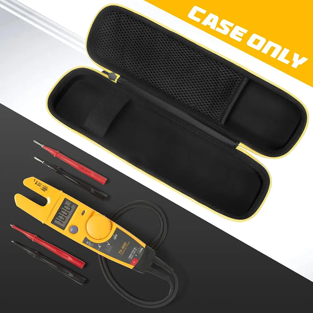EVA Hard Case Waterproof Hard Travel Case with Mesh Pocket Hard Carrying Case for Fluke T5-1000/T5-600/-1000/-600 Multimeter
