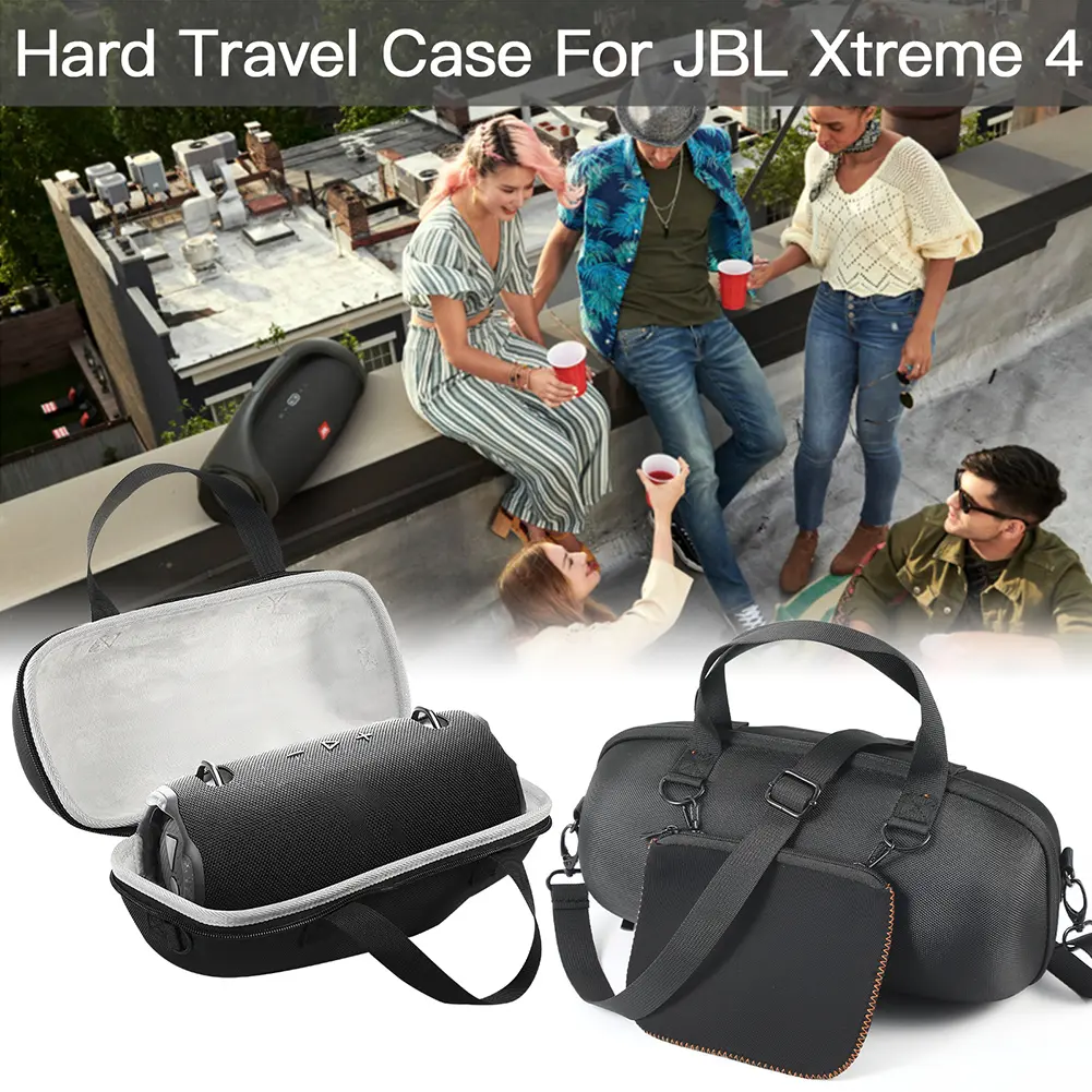 Hard Carrying Case Anti-scratch Hard Travelling Case with Zipper Pocket Bag&Shoulder Strap for JBL Xtreme 4 Wireless BT Speaker