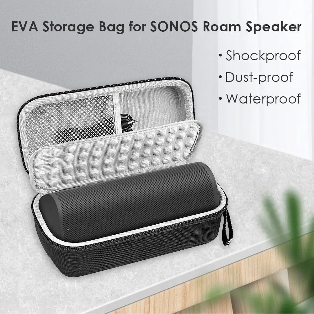 Hard Shell Travel Carry Case for Sonos Roam Portable Smart Speaker + Accessories
