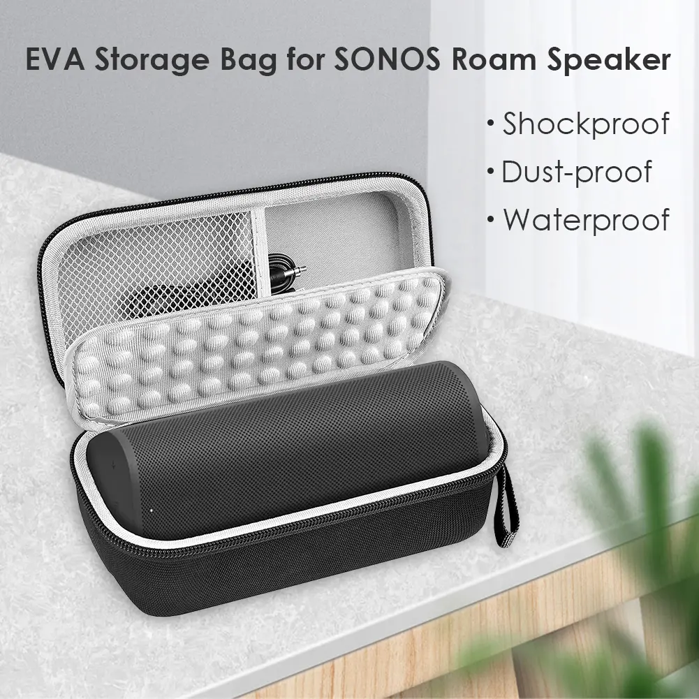 Hard Shell Travel Carry Case for Sonos Roam Portable Smart Speaker + Accessories