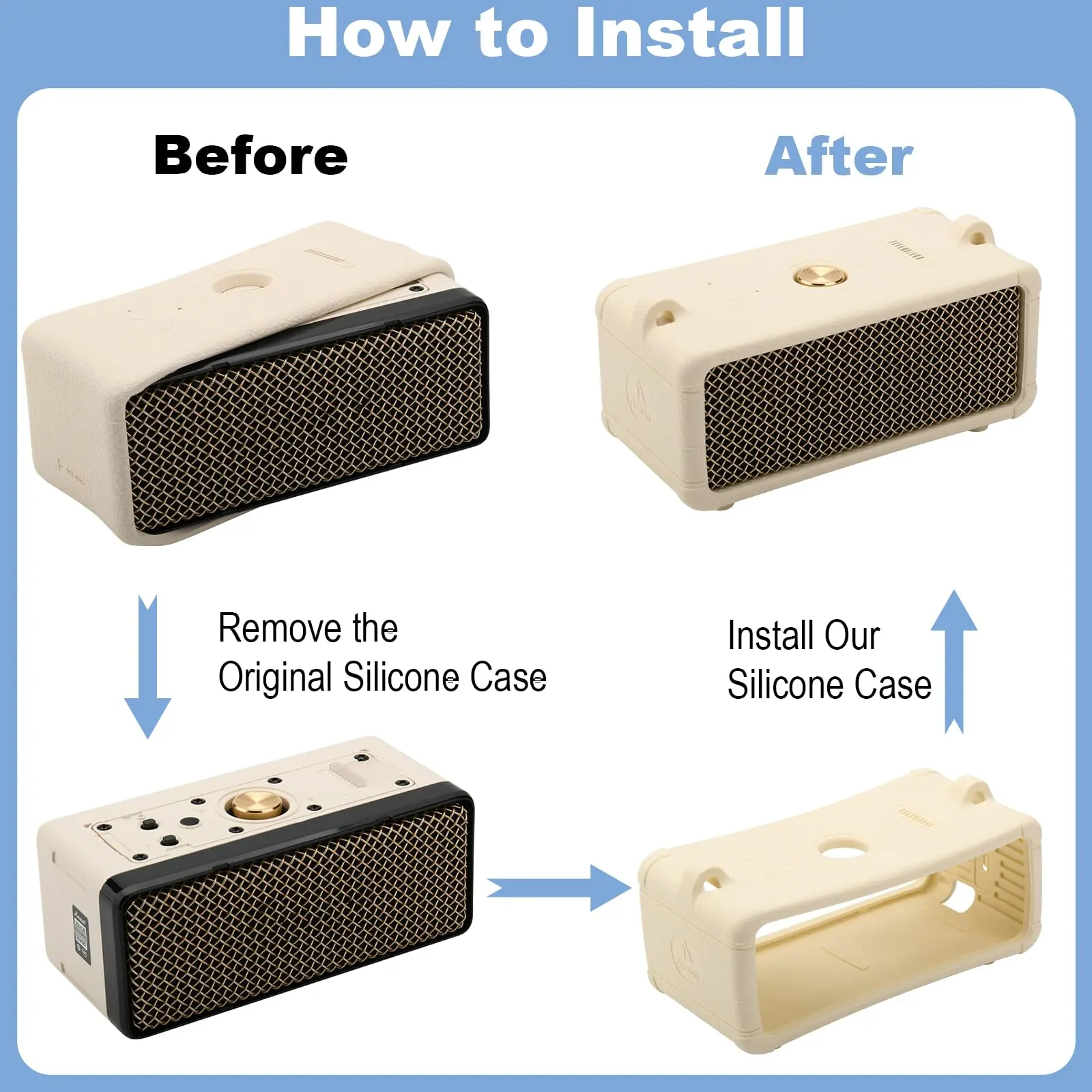 Speaker Replacement Shell Anti-Fall Soft Silicone Case Anti-Scratch Shockproof Speaker Cover for Marshall Emberton III Speaker