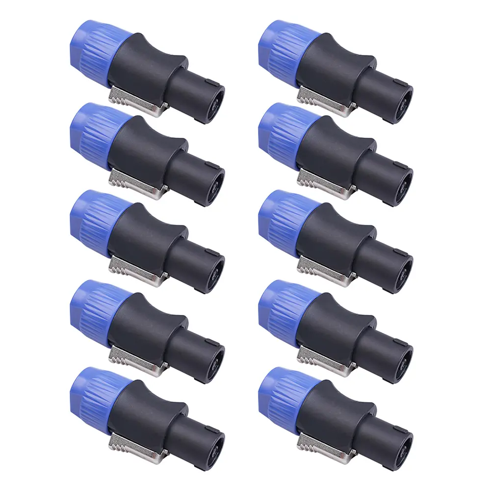 10pcs NL4FC Speaker Connectors 4 Pole 4 Pin Male Audio Cable Adapter Speakons