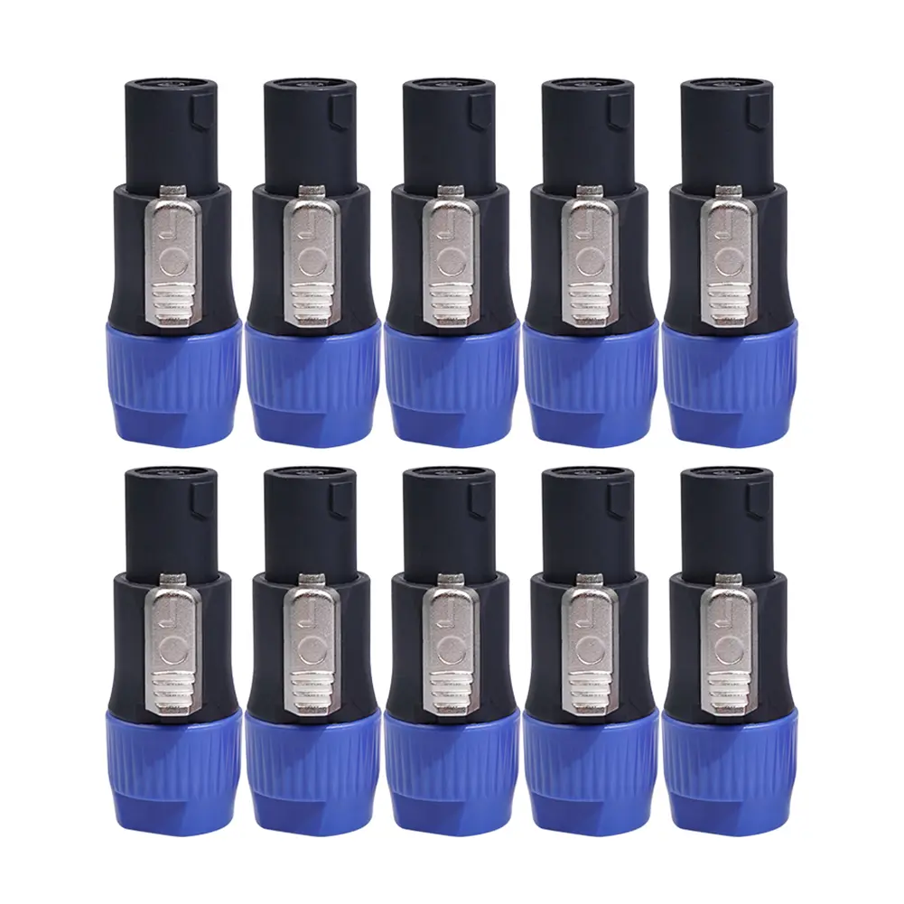 10pcs NL4FC Speaker Connectors 4 Pole 4 Pin Male Audio Cable Adapter Speakons