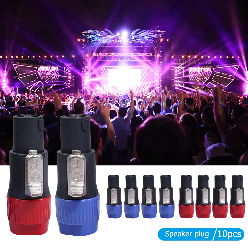 10pcs NL4FC Speaker Connectors 4 Pole 4 Pin Male Audio Cable Adapter Speakons