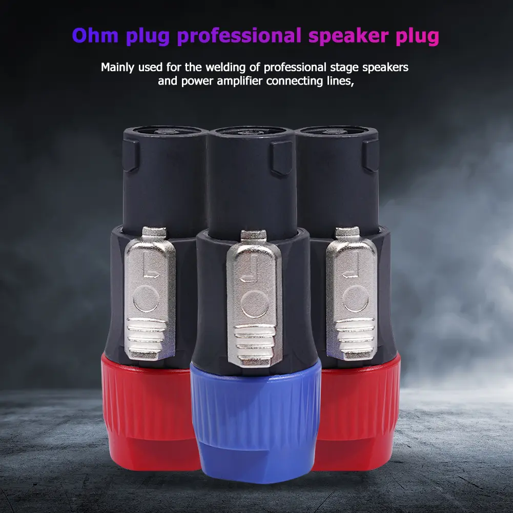 10pcs NL4FC Speaker Connectors 4 Pole 4 Pin Male Audio Cable Adapter Speakons