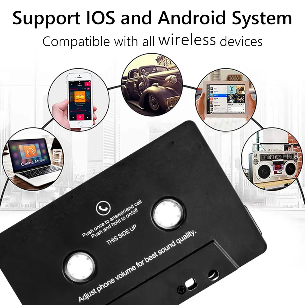 Adapter Converter Tape Audio Cassette Music Universal Bluetooth-compatible Car Tape AAC MP3 SBC Music Audio for Aux Stereo