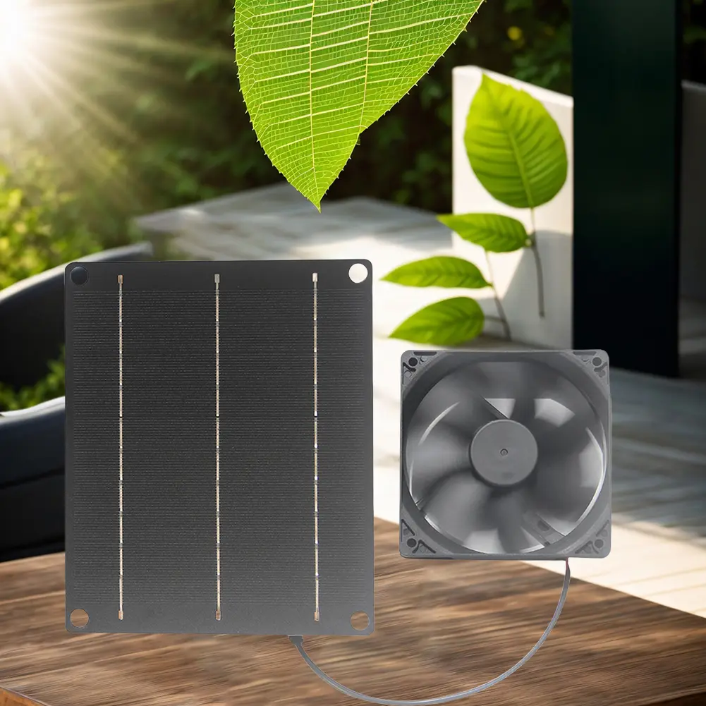 6V 6W Solar Exhaust Fan Waterproof Mini Ventilator Solar Panel Powered Fan Air Extractor for Dog Chicken House RV Greenhouse