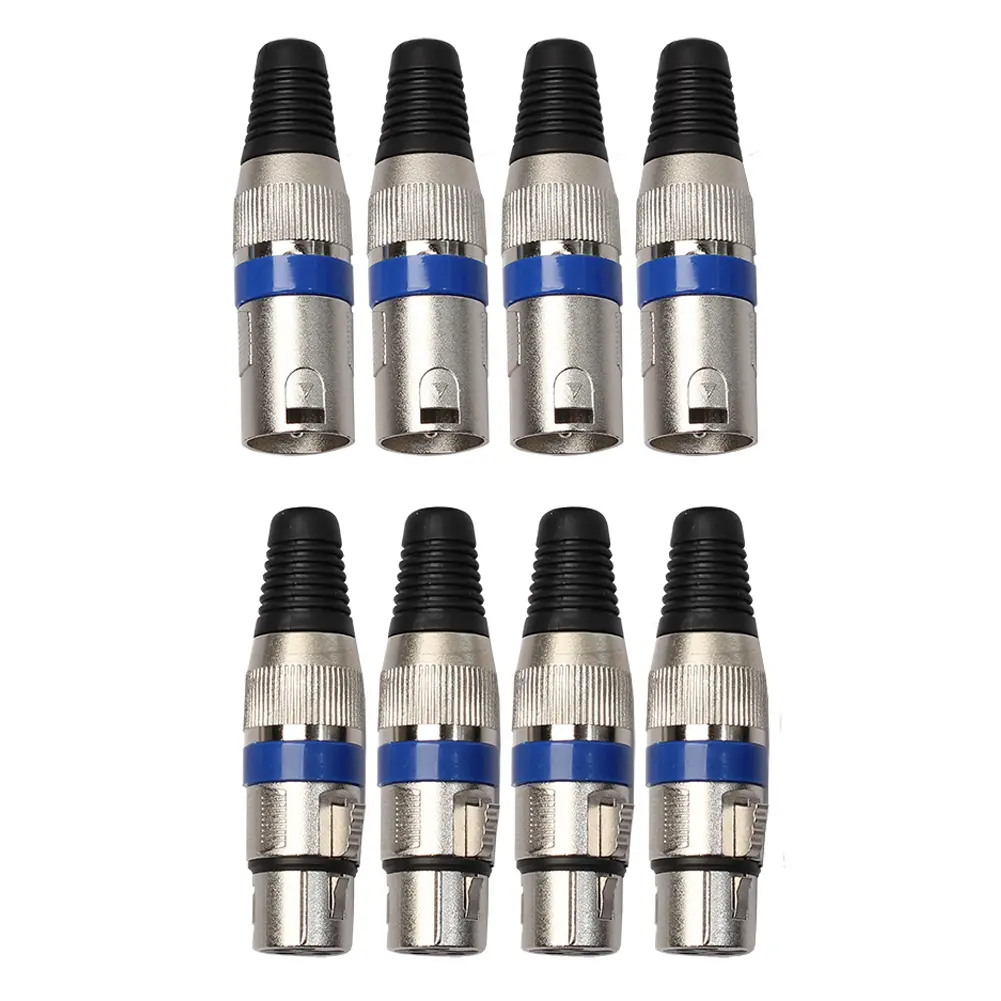 8pcs 3Pin XLR Connector Microphone Plug Male Female Adapter MIC Wire Connector