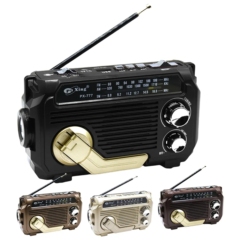 Emergency Hand Crank Radio Solar Powered Radio with BT Speaker Flashlight AM/FM/SW Radio for Outdoor Camping and Emergency
