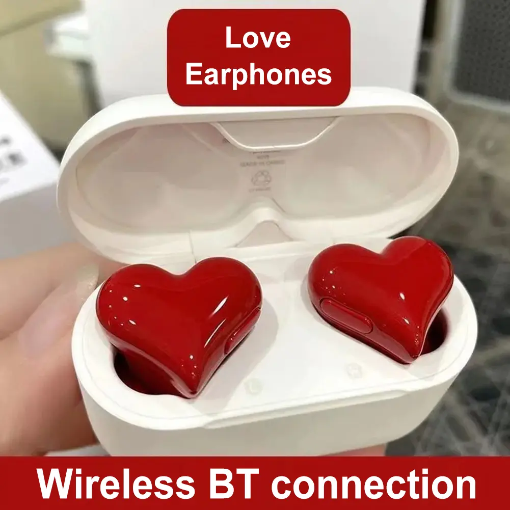 Wireless Earphones Hi-Fi Stereo Headphones Heartbuds Bluetooth-compatible Noice Cancelling Women Fashion