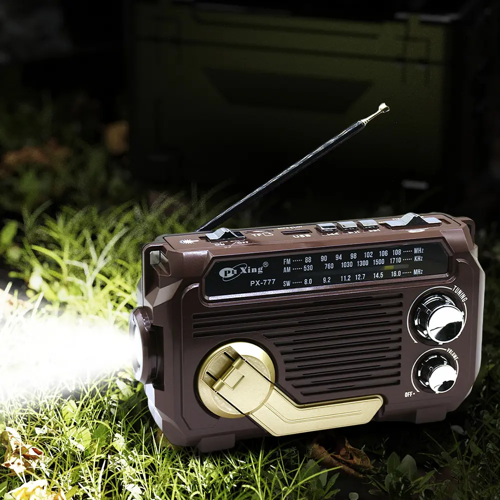 Emergency Hand Crank Radio Solar Powered Radio with BT Speaker Flashlight AM/FM/SW Radio for Outdoor Camping and Emergency
