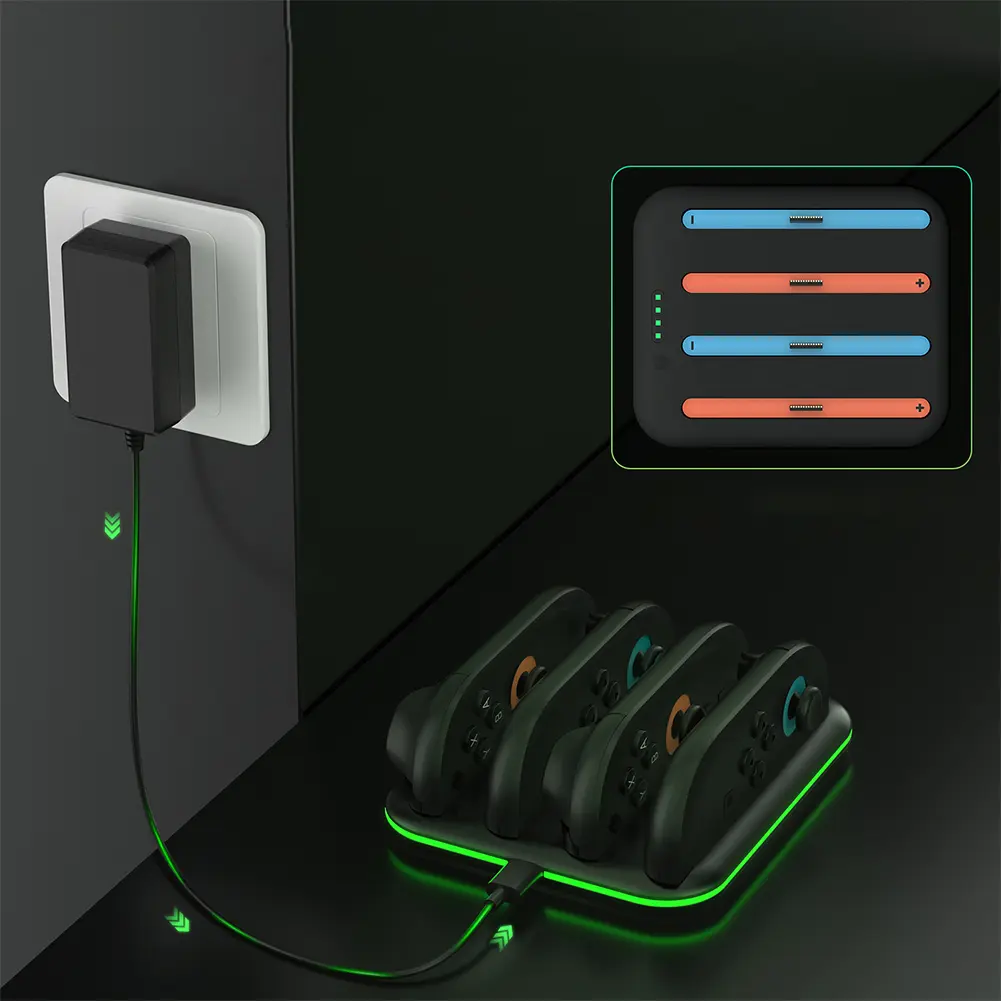 Charger Dock for Switch 2 for Joycon Controller with Charging Cord & LED Indicator Charger Stand Station for Joy-Con Charging
