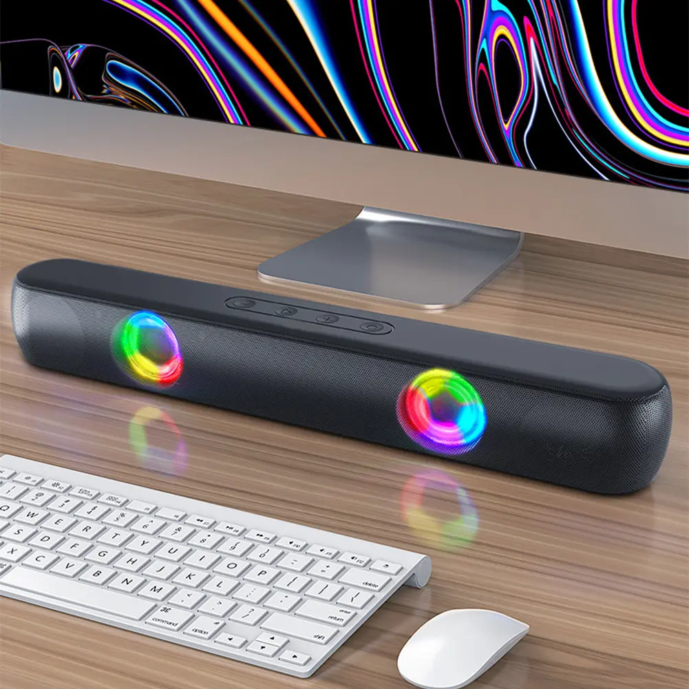 BT5.0 High Bass Audio Speaker USB Charging Hi-Fi Gaming Speaker 1800mAh Wireless Soundbar Speaker for Outdoor Travel Picnic