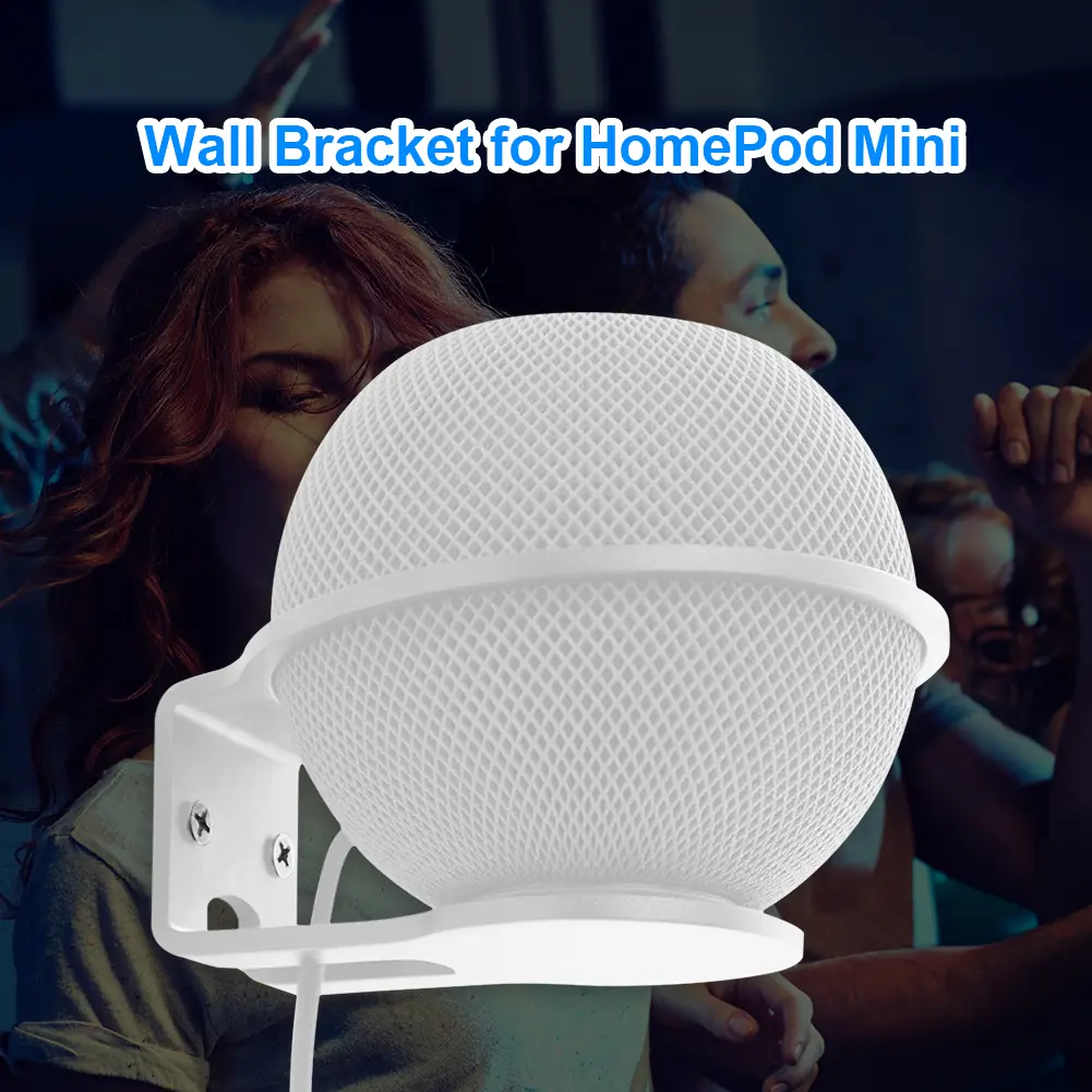 Metal Wall Mount Wireless Speaker Hanging Bracket Ceiling Stand for Apple HomePod Mini Wall Holder with Mounting Accessories