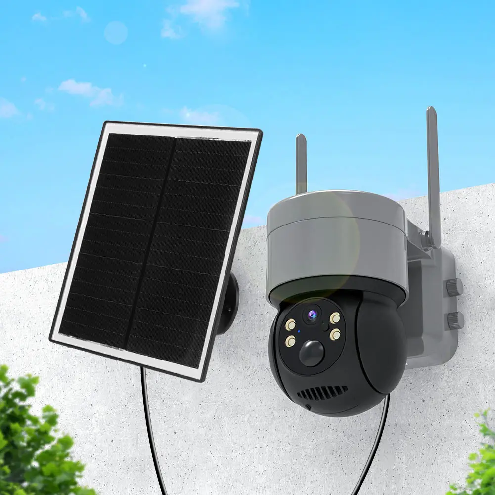 6W 5V Shingled Solar Panel 24% Efficiency Solar Panel Charger IP65 Waterproof Micro USB & USB-C Port for Security Camera
