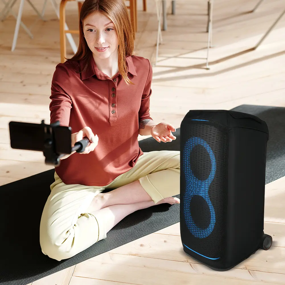 Mesh Dust Cover Outdoor Speaker Protective Cover Speaker Case Slip Sleeve for JBL PartyBox Stage 320 Portable Speaker