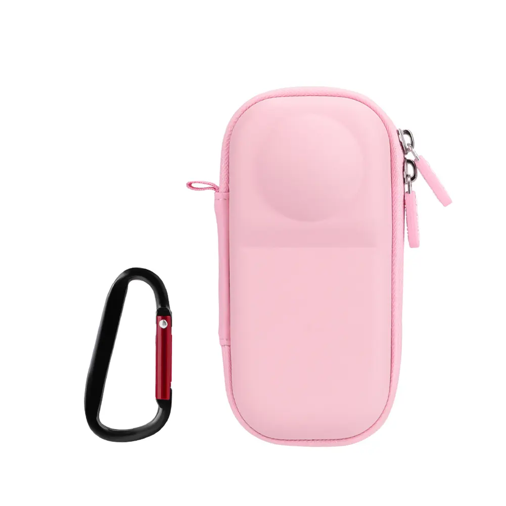 Portable PU Leather Standalone Hard Case Camera Bag with Clip Protective Case Lens Cover Compatible with Insta360 X5 Accessories