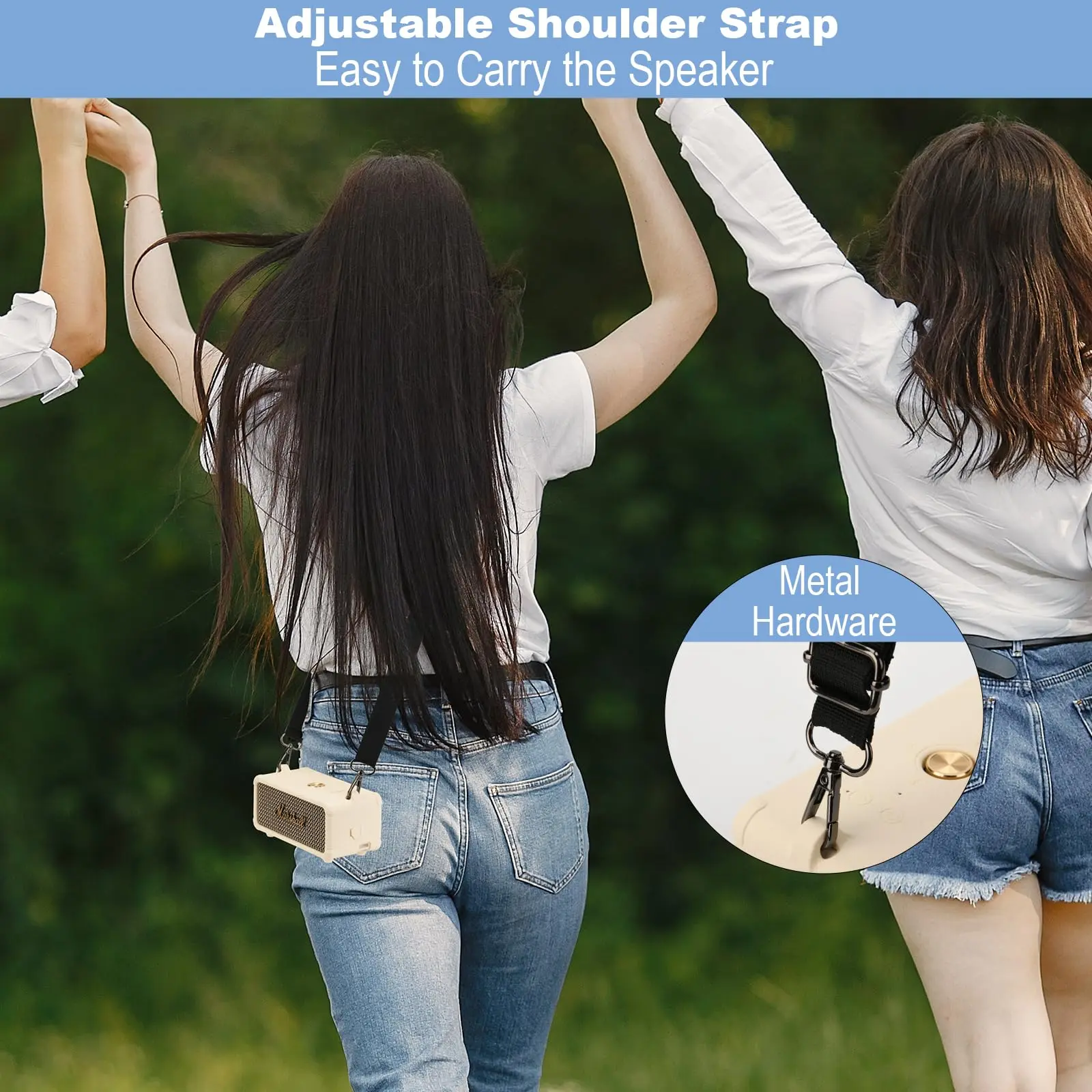 Speaker Protective Cover with Shoulder Strap Shockproof Speaker Cover Anti-Scratch for Marshall Emberton III Portable BT Speaker
