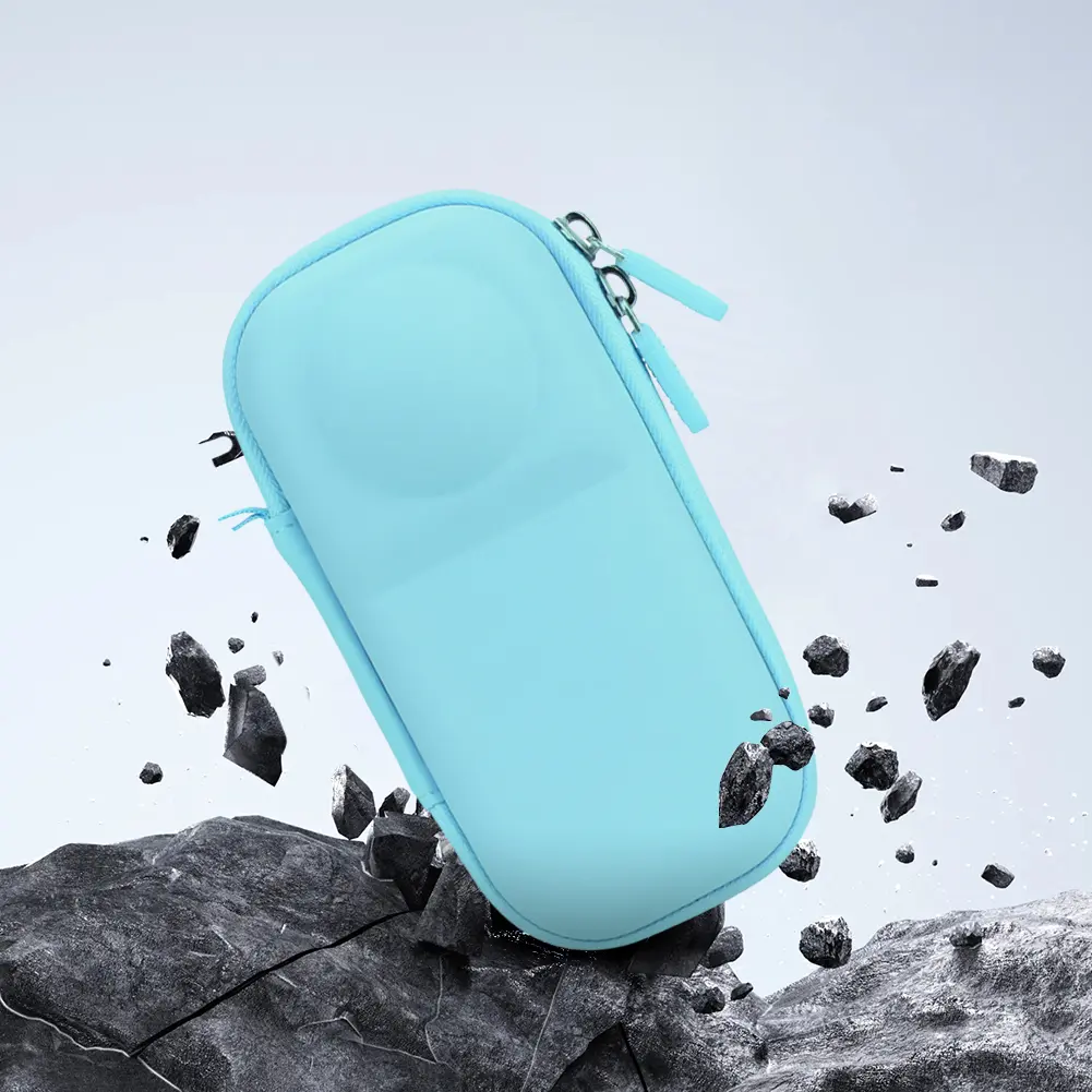 Portable PU Leather Standalone Hard Case Camera Bag with Clip Protective Case Lens Cover Compatible with Insta360 X5 Accessories