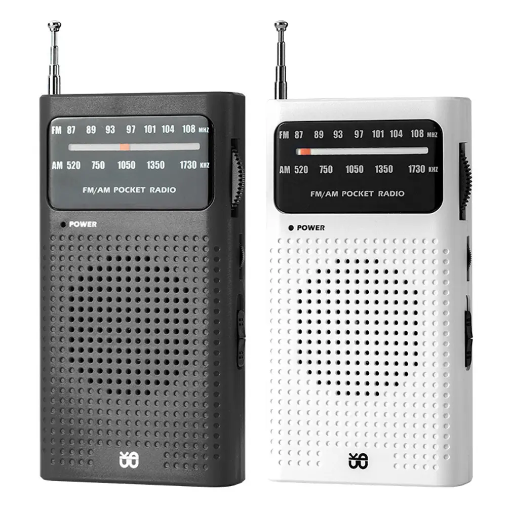 Mini Pocket Radio HIFI Full Band AM FM Radio Battery Powered Compact Radios Player Telescopic Antenna Best Reception for Elderly