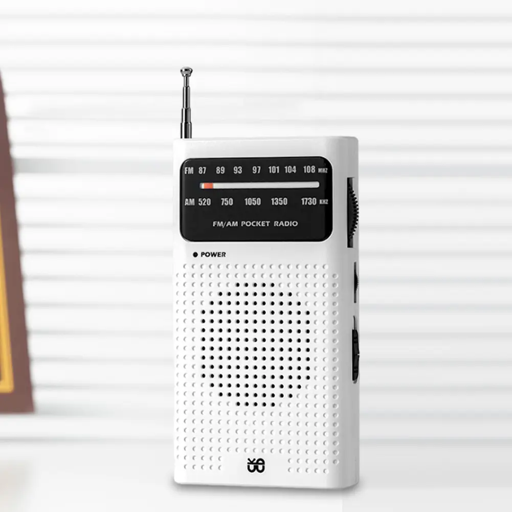 Mini Pocket Radio HIFI Full Band AM FM Radio Battery Powered Compact Radios Player Telescopic Antenna Best Reception for Elderly