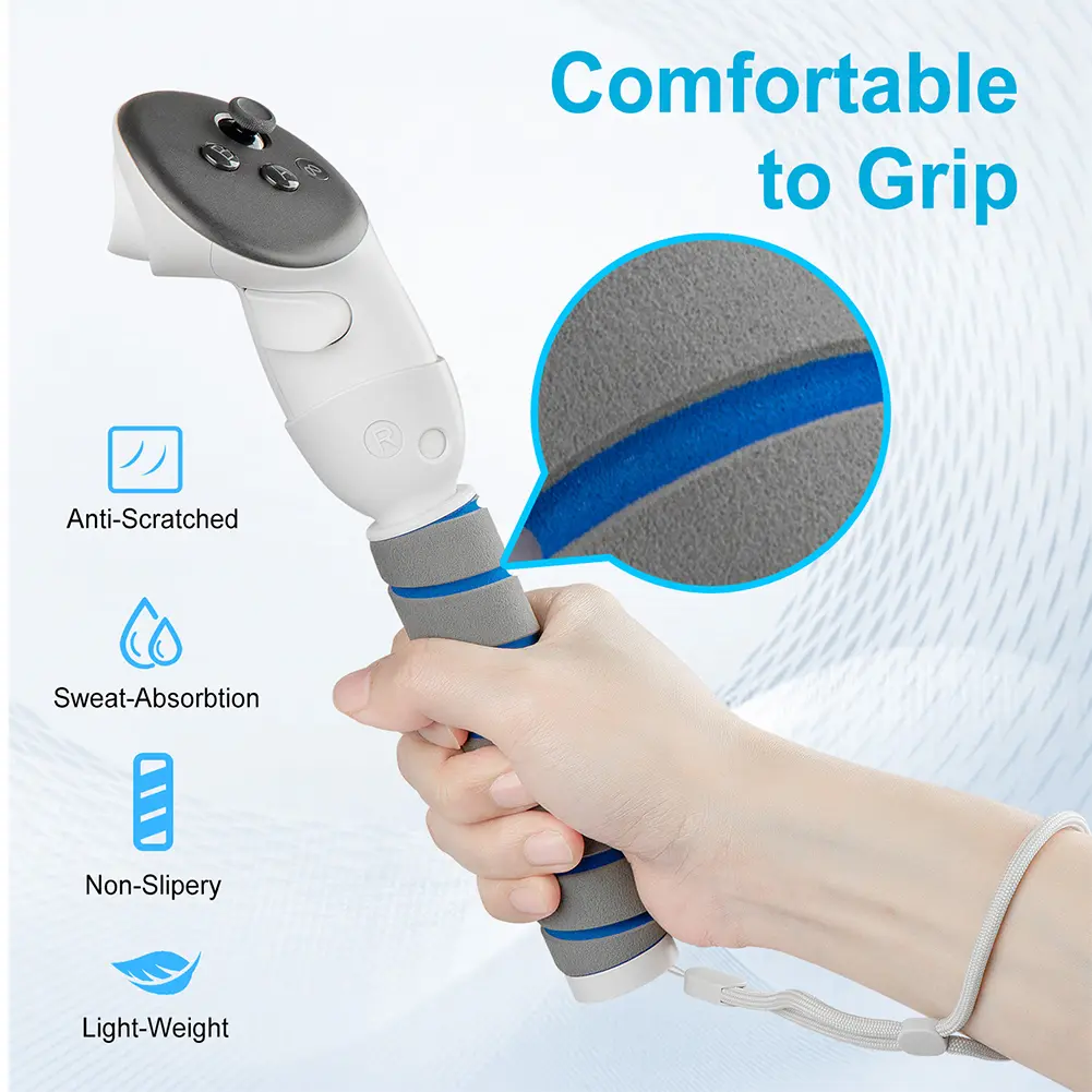 Dual Handles Extension Grips Enhance VR Game Experience VR Handle Extender Extension Grips for Meta Quest 3S/Quest 3 Controller