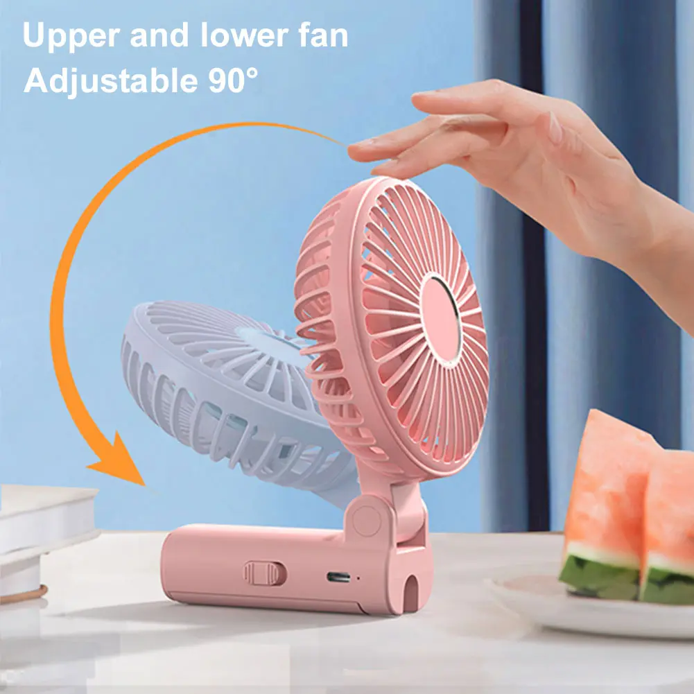 Umbrella Clip Fan 3-Speed Adjustment Mini Foldable Fan Rechargeable Portable Handheld Fan for Outdoor Umbrella