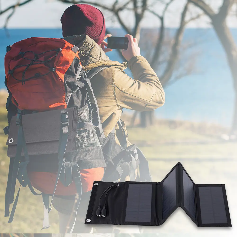 10W Foldable Solar Panel Portable Solar Panel Outdoor Portable Folding Solar Panel Charger for Camping Hiking Backpacking