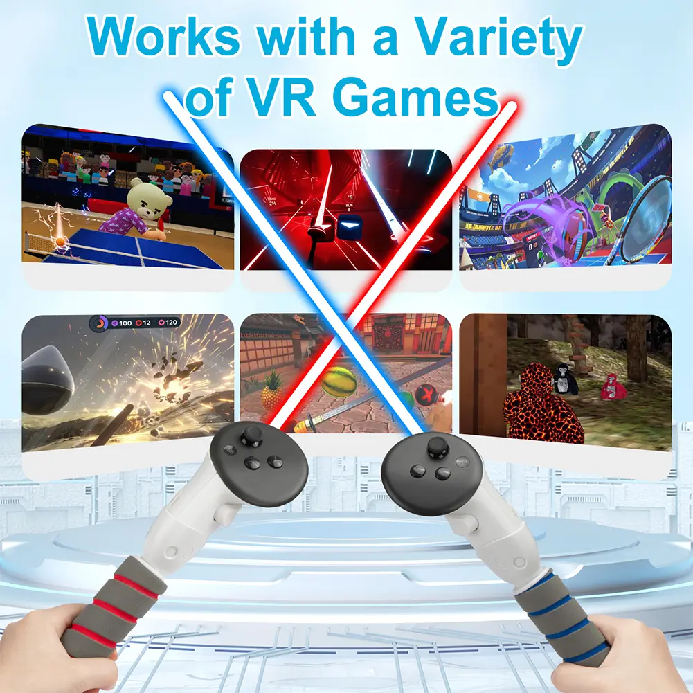 Dual Handles Extension Grips Enhance VR Game Experience VR Handle Extender Extension Grips for Meta Quest 3S/Quest 3 Controller