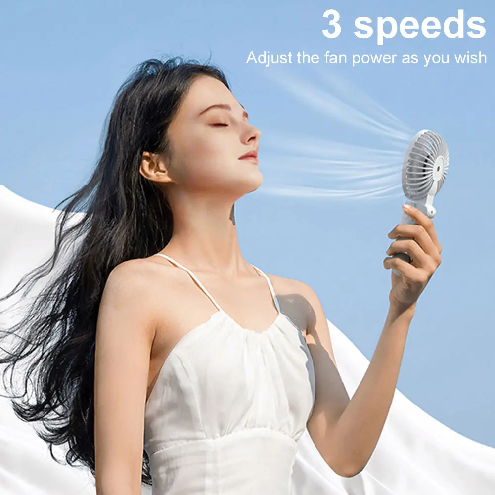 Umbrella Clip Fan 3-Speed Adjustment Mini Foldable Fan Rechargeable Portable Handheld Fan for Outdoor Umbrella