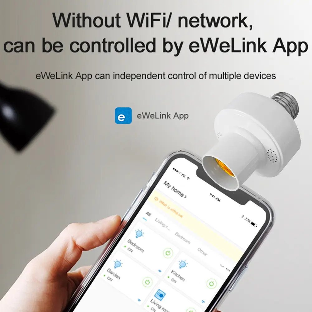 LED Lamp Holder Protocol APP Remote Control Smart Light Bulb Socket E27 Bulb Holder Bluetooth-compatible Supports App