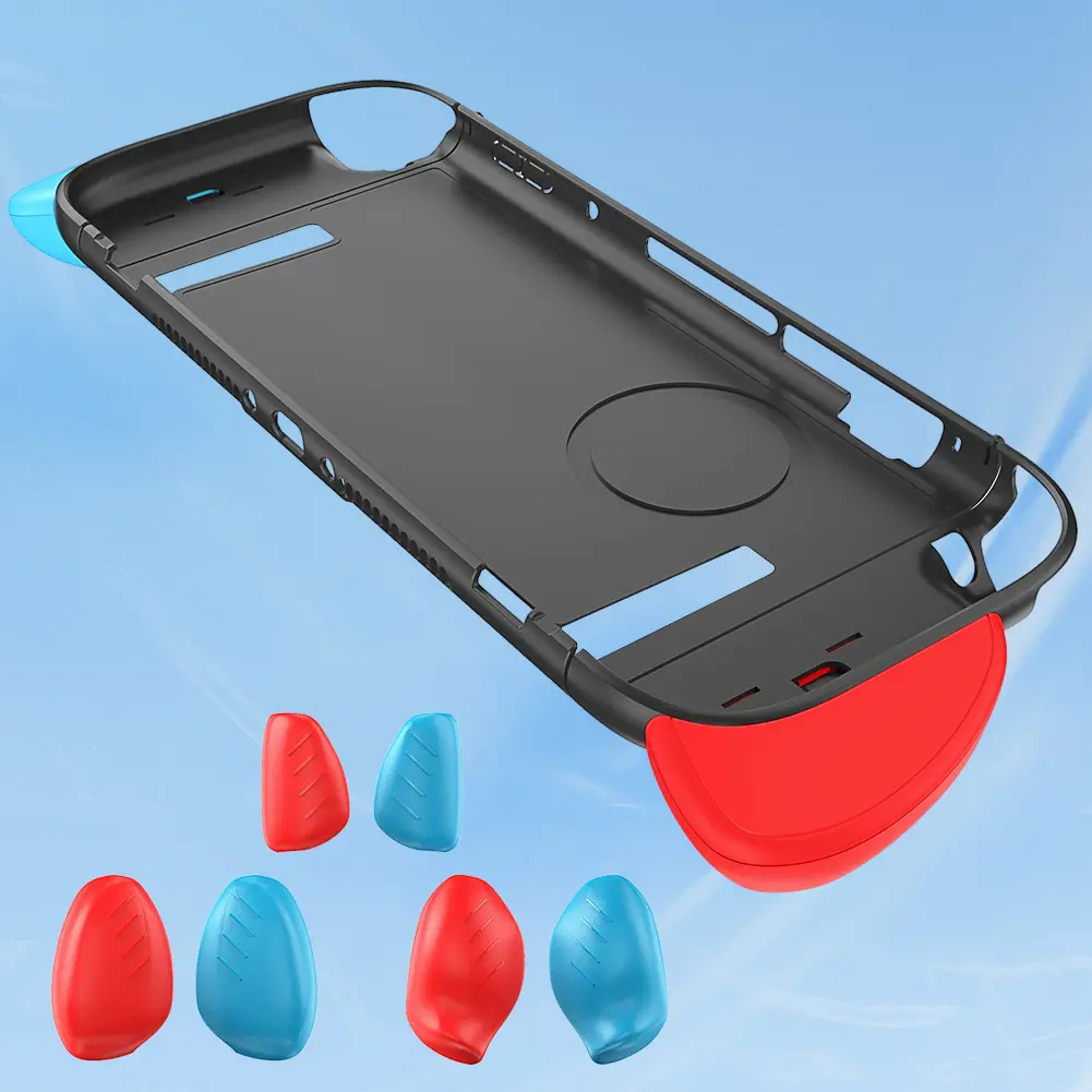 Shockproof Protective Shell with Replaceable Ergonomic Grip Anti-Scratch Cover Skin for Nintendo Switch2 Accessories