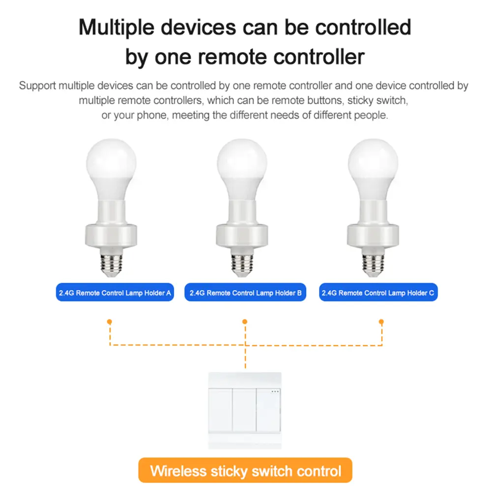 LED Lamp Holder Protocol APP Remote Control Smart Light Bulb Socket E27 Bulb Holder Bluetooth-compatible Supports App