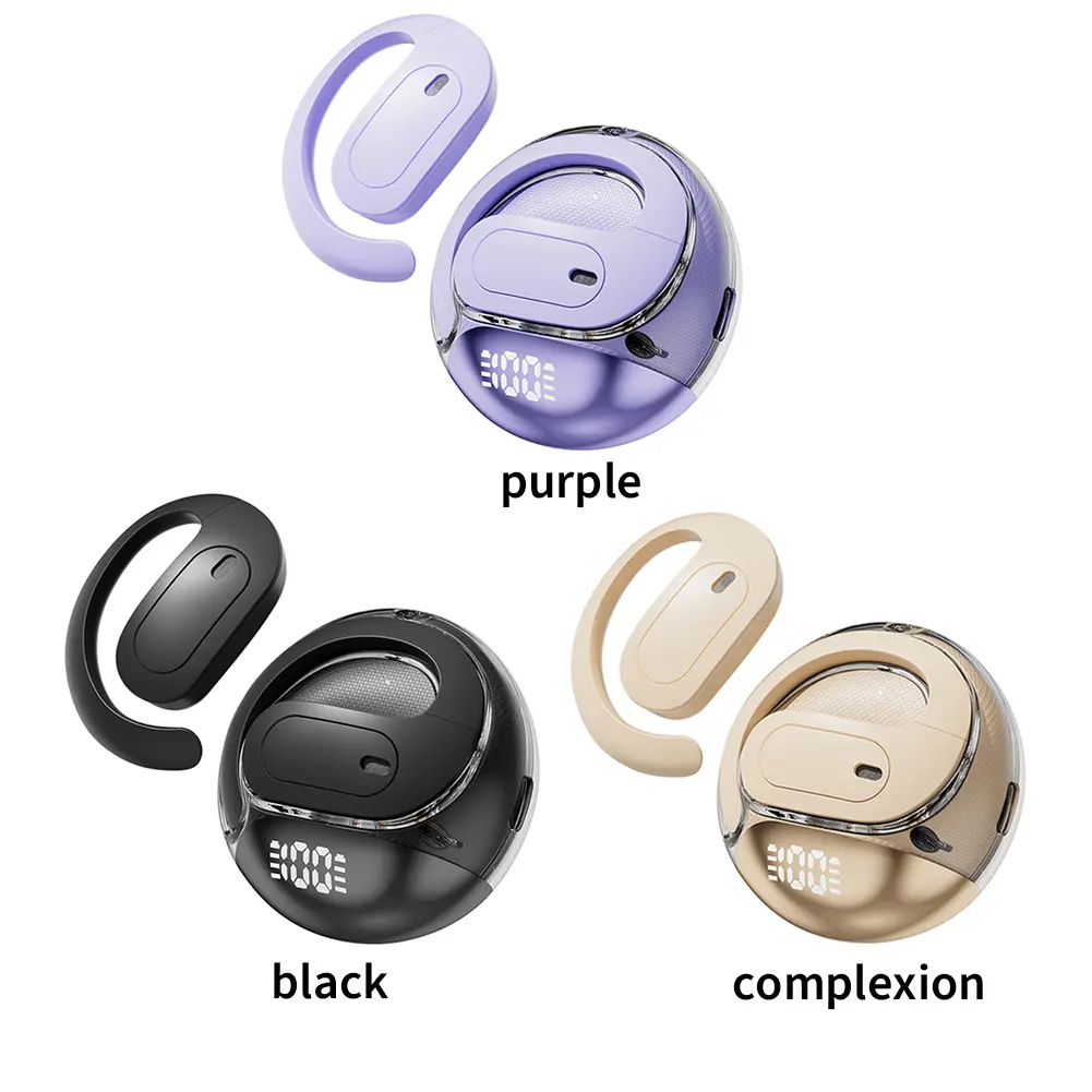 Wireless Earbuds with Earhooks Built-in Mic Headphones BT 5.4 Waterproof Headset for Sports Running Workout Gym