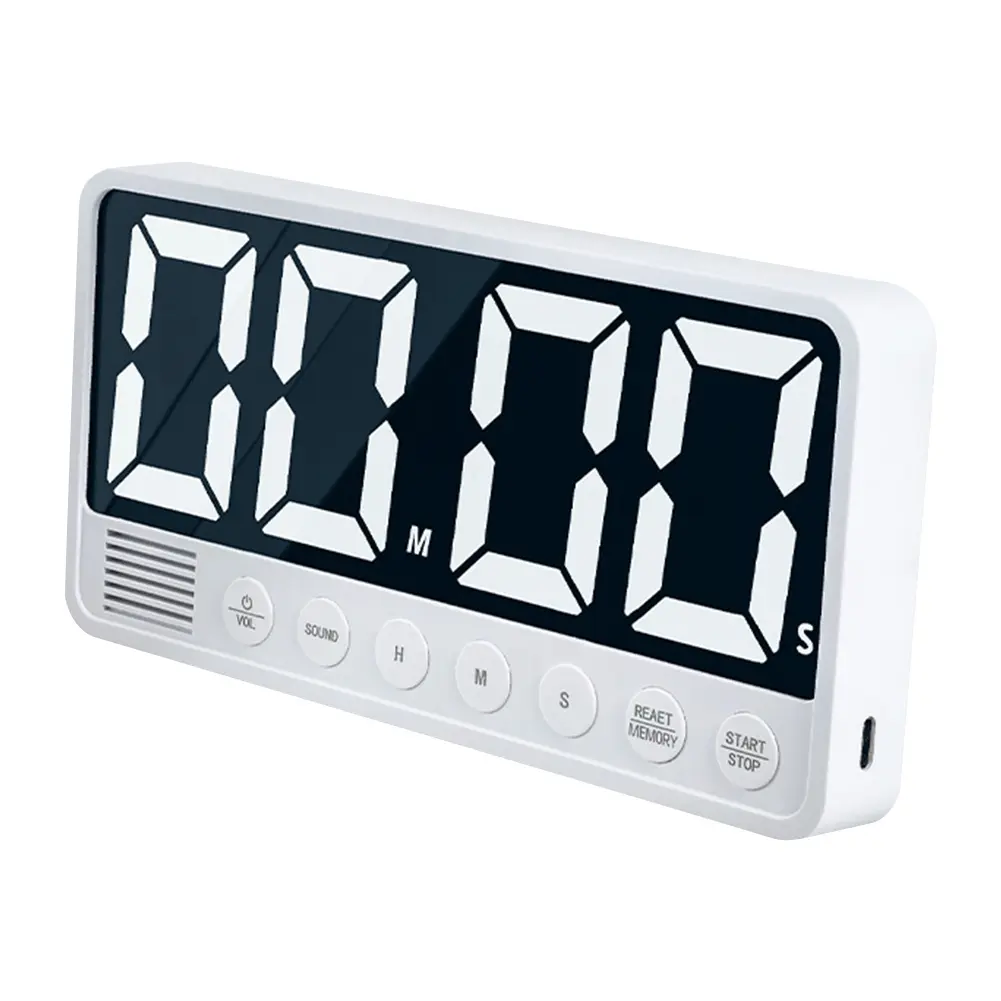 Kitchen Timer USB Rechargeable Digital Timer LED Display Count UP/Down Timer Multi-Function Cooking Timer for Home Gym