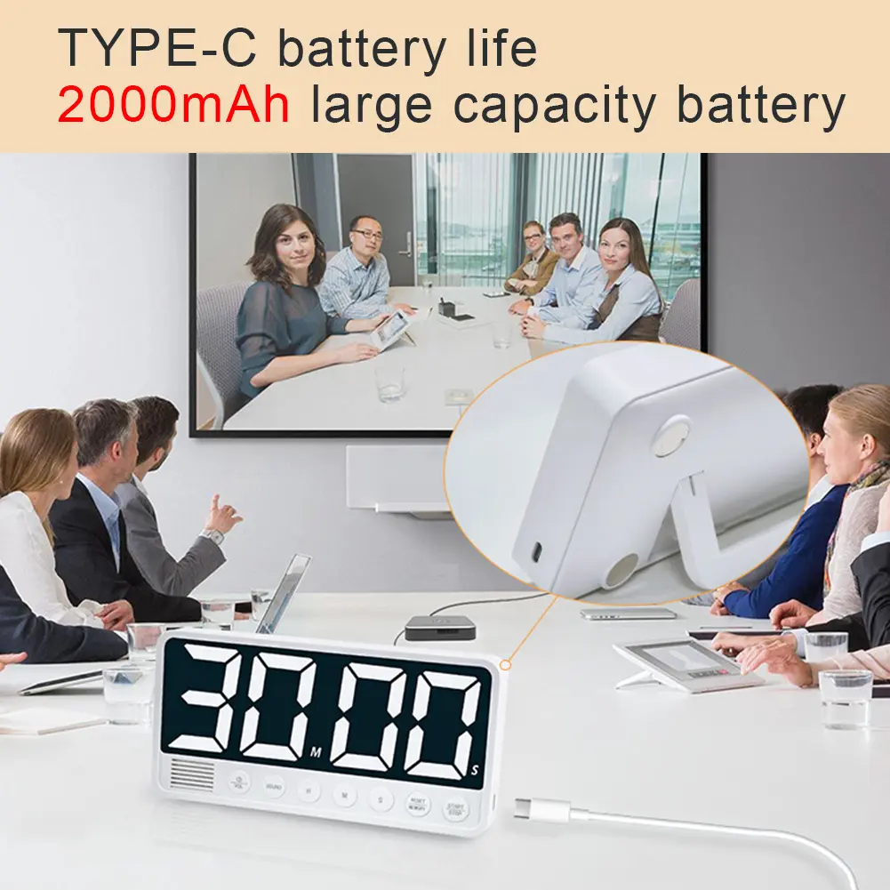 Kitchen Timer USB Rechargeable Digital Timer LED Display Count UP/Down Timer Multi-Function Cooking Timer for Home Gym