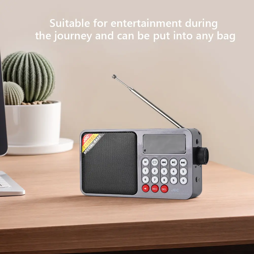 Digital FM Radio BT Speaker Support TF Card USB Drive Rechargeable Radio with LED Screen Display for Home Outdoor