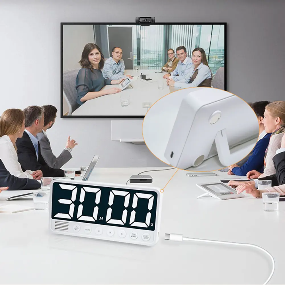 Kitchen Timer USB Rechargeable Digital Timer LED Display Count UP/Down Timer Multi-Function Cooking Timer for Home Gym