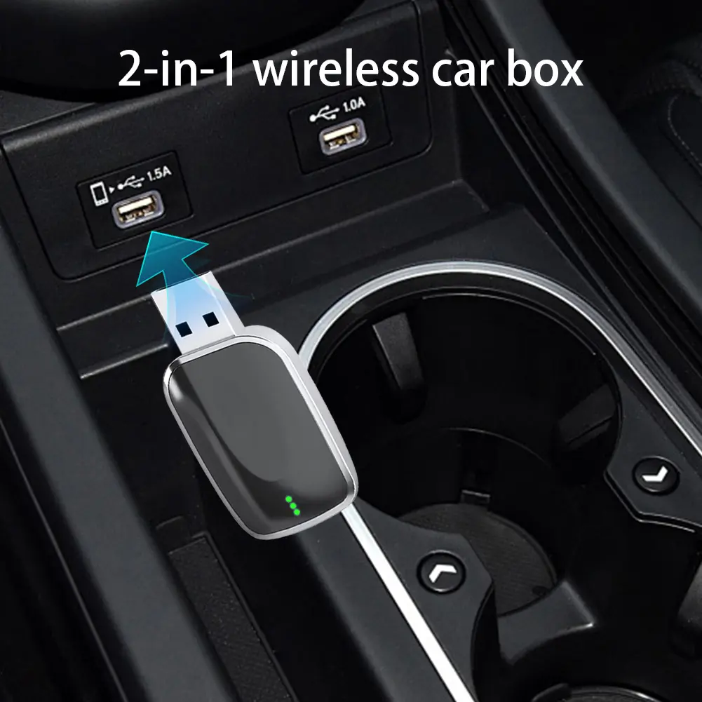Wireless Android Auto Carplay Box/Adapter Mini Carplay&Auto Box Dongle Auto Connect Smart Box Plug & Play for Factory Wired Cars
