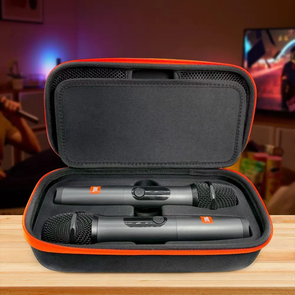 Wireless Microphone Case Mic Travel Bag Anti-Scratch Hard Travel Case Organizer Storage Box for JBL PartyBox Wireless Microphone