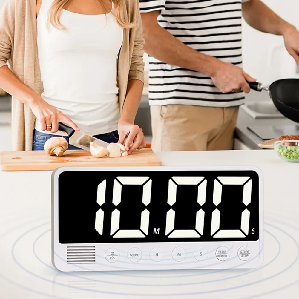 Kitchen Timer USB Rechargeable Digital Timer LED Display Count UP/Down Timer Multi-Function Cooking Timer for Home Gym