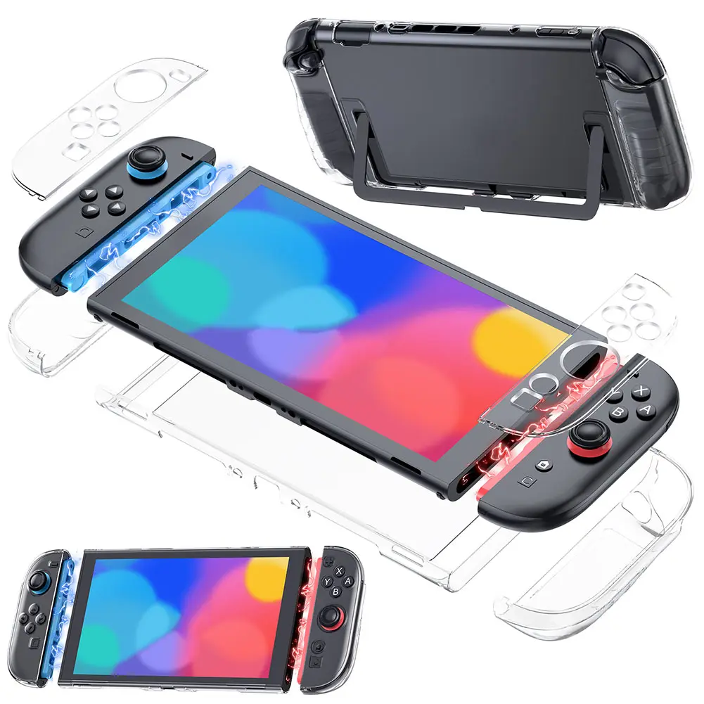 Transparent Protector Cover Anti-Scratch Protective Case Shockproof Game Console Cover Split Design for Switch 2 Accessories