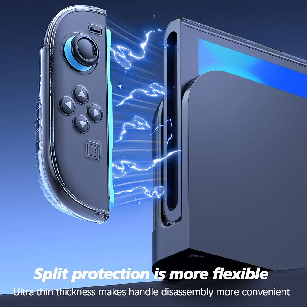 Transparent Protector Cover Anti-Scratch Protective Case Shockproof Game Console Cover Split Design for Switch 2 Accessories