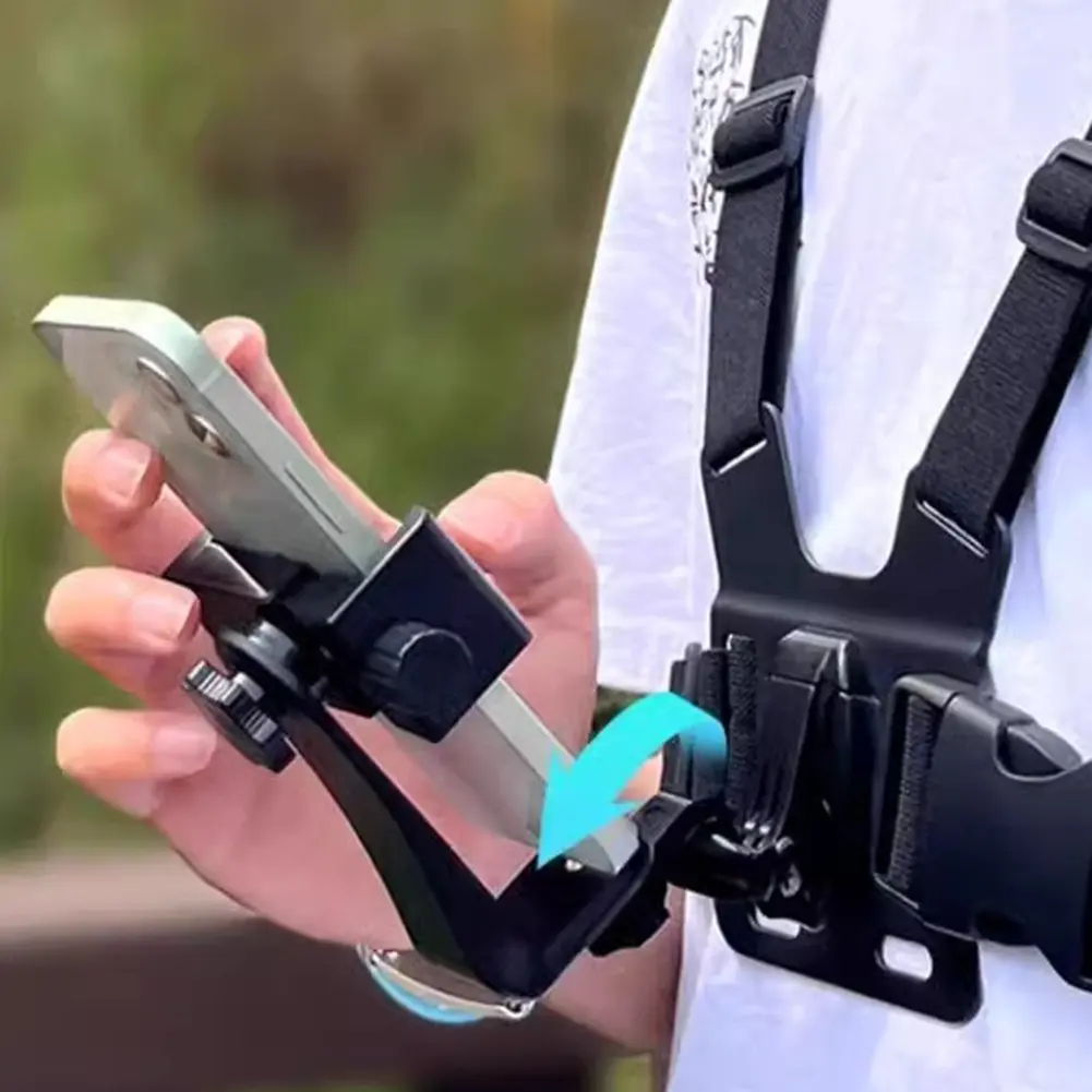 Mobile Phone Strap Clip Adjustable Chest Mount Strap Harness Chesty Body Mount for Most Cell Phones Action Cameras POV/VLOG